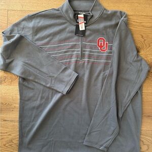 Oklahoma Sooners Quarter Zip Pullover Gray 2XL NWT